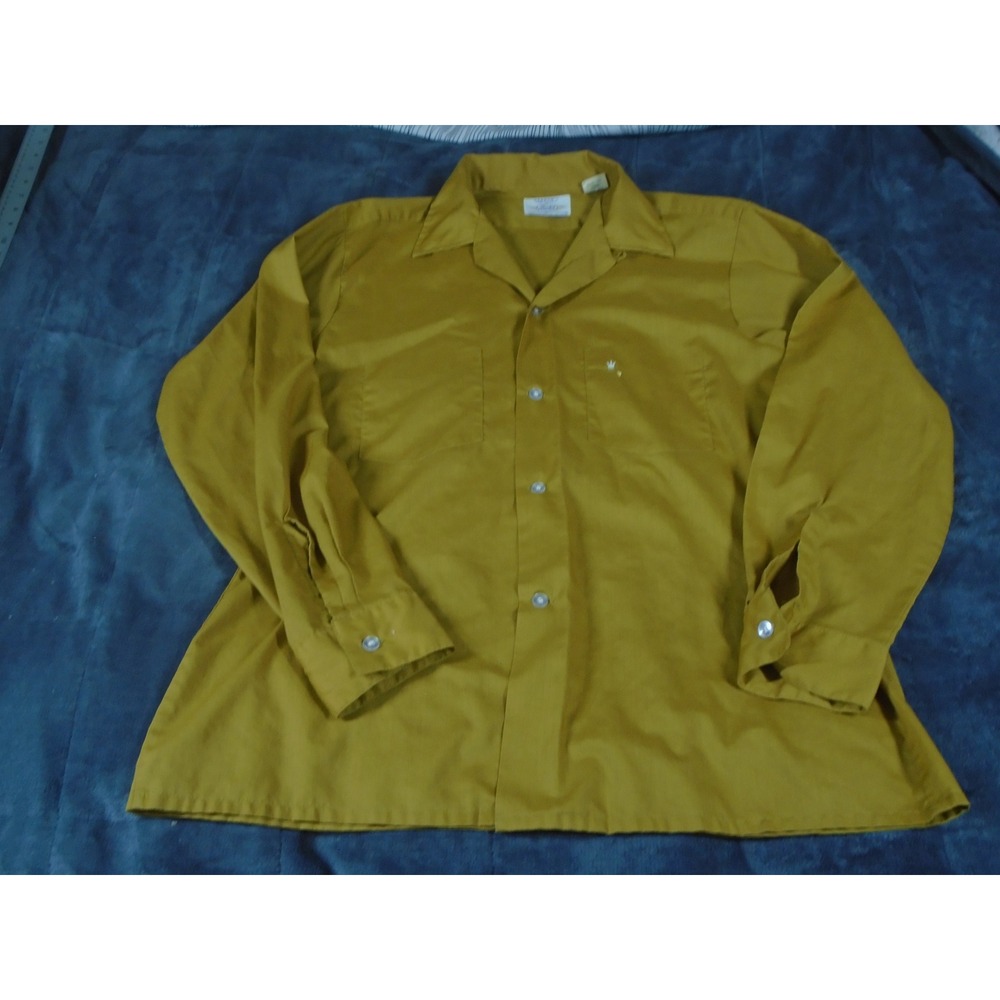 Vintage Arrow Decton Permairon Shirt Mustard Gold‎ Long Sleeve 15-15.5 M 5590